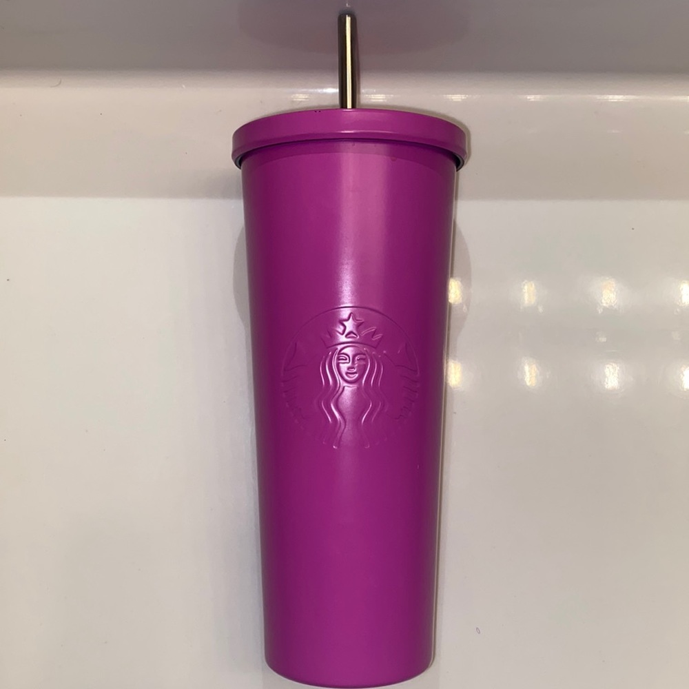 Rare Starbucks 2015 Fushia Pink Aluminum Tumbler